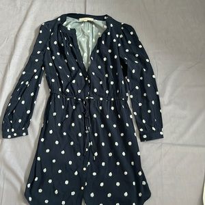 Women’s Loft Button Up Polka Dot Dress